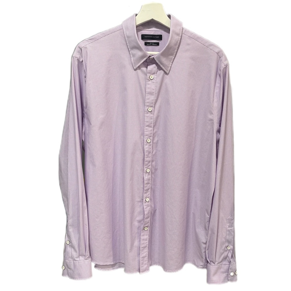 Tommy Hilfiger Men’s THtech Slim Fit Stretch Dress Shirt XL